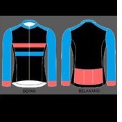 Jersey Hitam List pink Biru