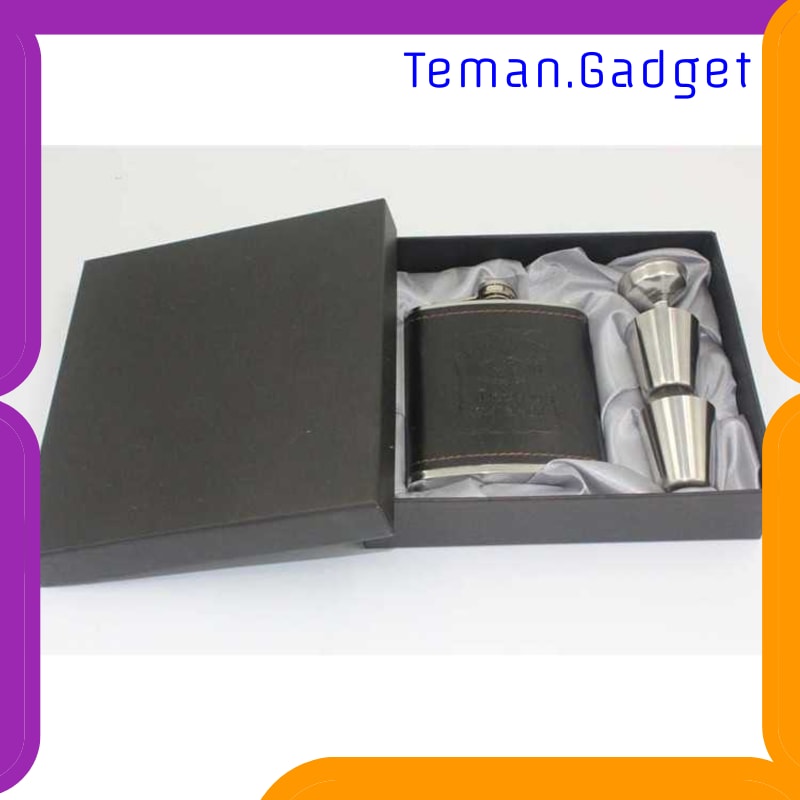 TG-OL031 BOTOL BIR HIP FLASK STAINLESS STEEL LEATHER 7OZ