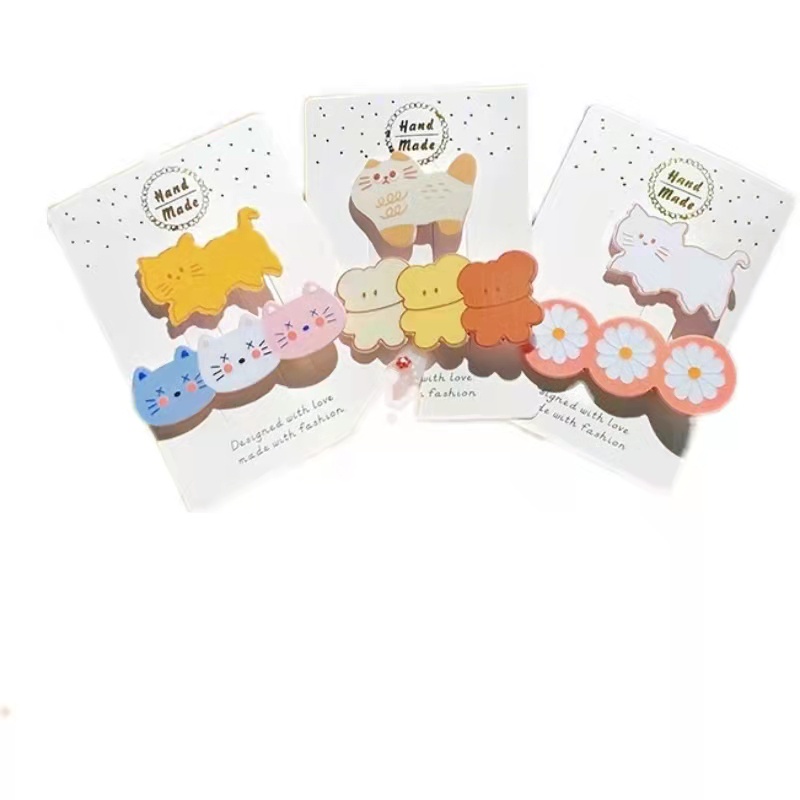 2-piece set Jepit Rambut Bunga daisy Kecil Kucing Lucu Manis Korea