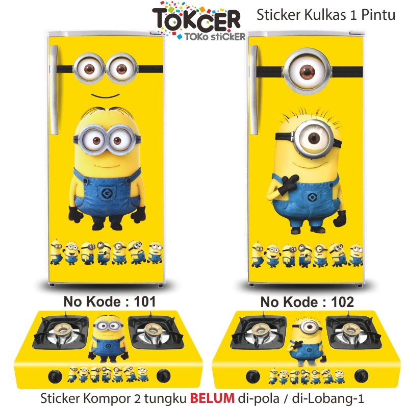 Stiker Kulkas 1 Pintu  dan 2 Pintu MINION