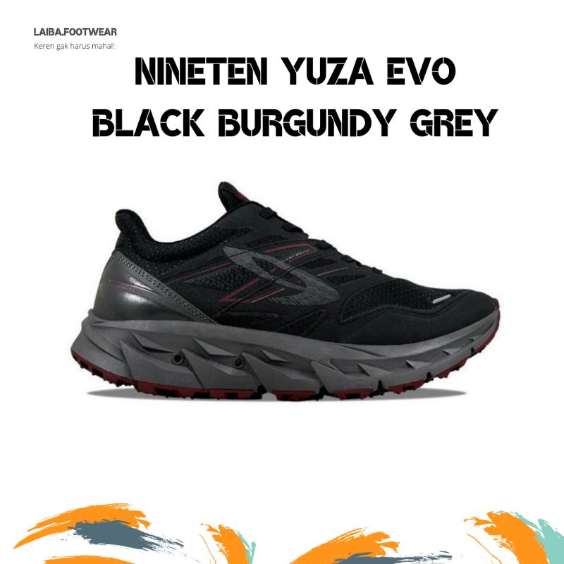 910 NINETEN YUZA EVO BLACK BURGUNDY GREY