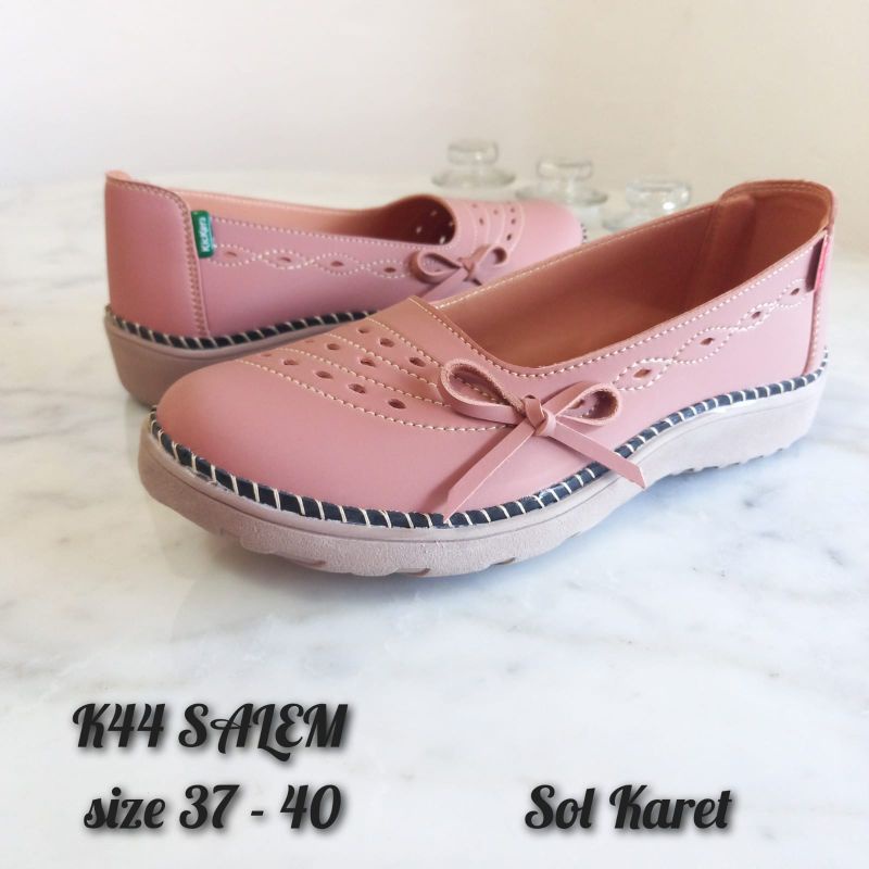 FLAT SHOES KICKERS PITA SAMPING K44 SOL KARET SEMI KULIT