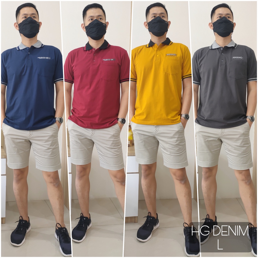 HG DENIM KRAH L COTTON COMBED PRIA KAOS POLO