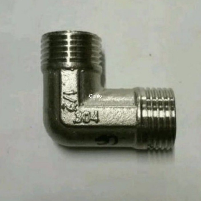 Elbow Knee Drat Luar 1/2" x Drat Luar 1/2 inchi Stainless SUS 304