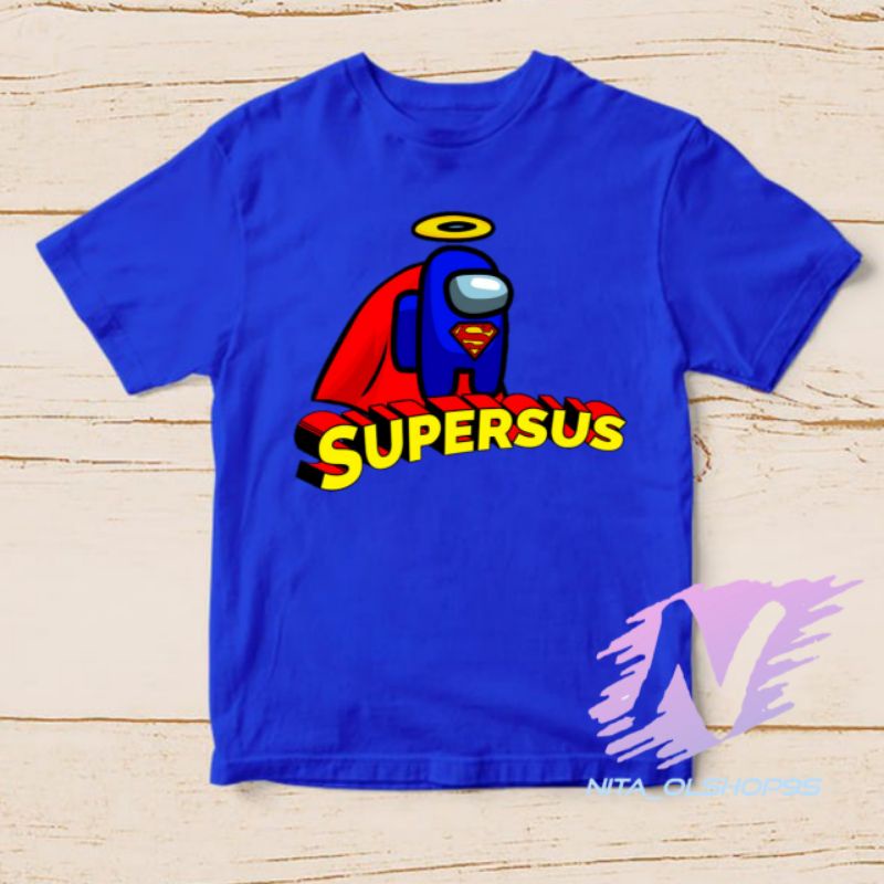 kaos anak supersus superman kaos among us