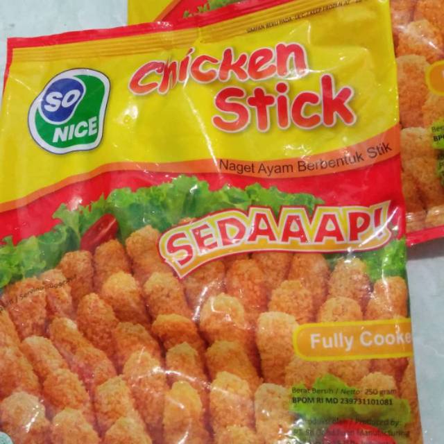 

So Nice Chicken Stick 250gr/Naget Ayam Stik Frozen