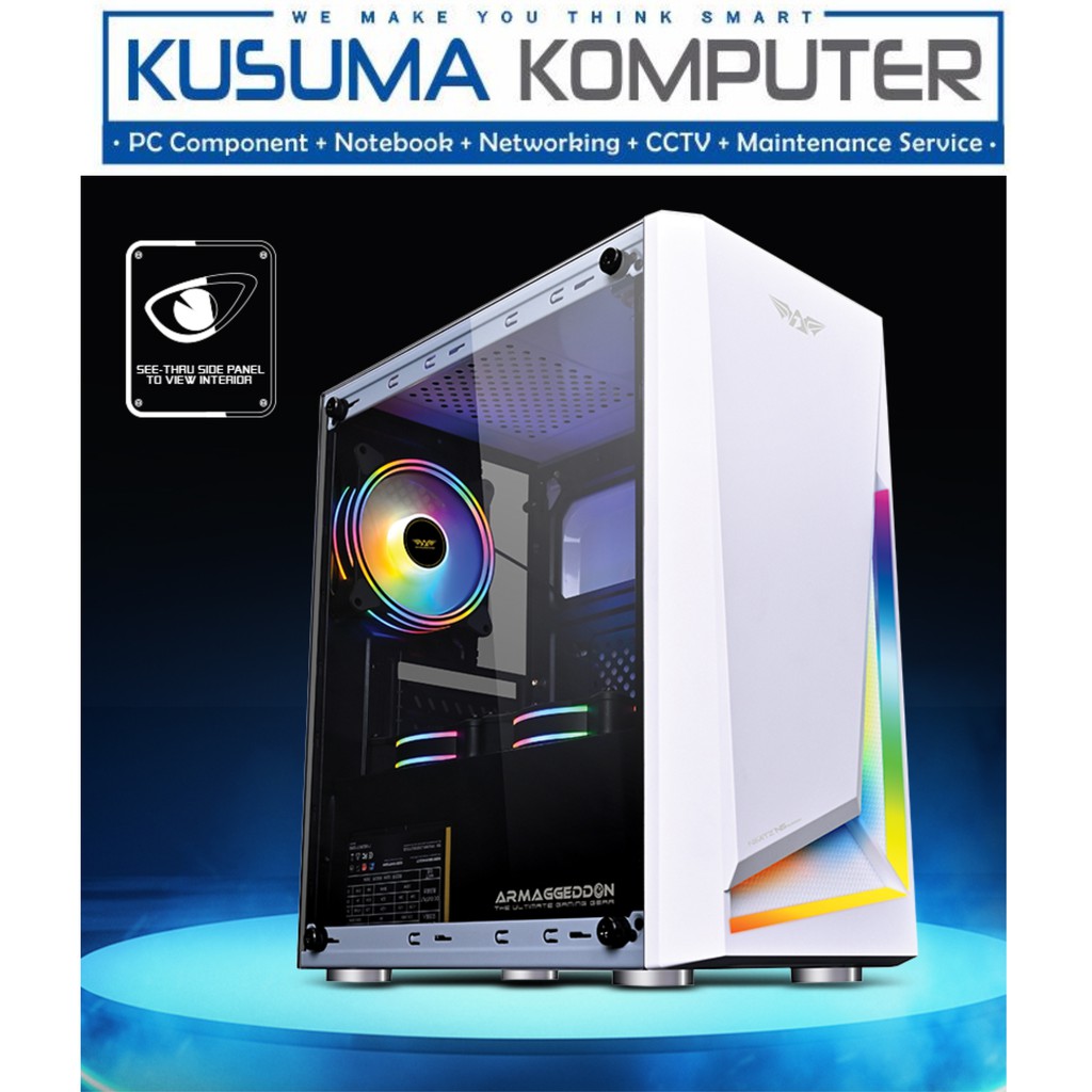 Armaggeddon Nimitz N5 Aurora White Gaming Casing PC