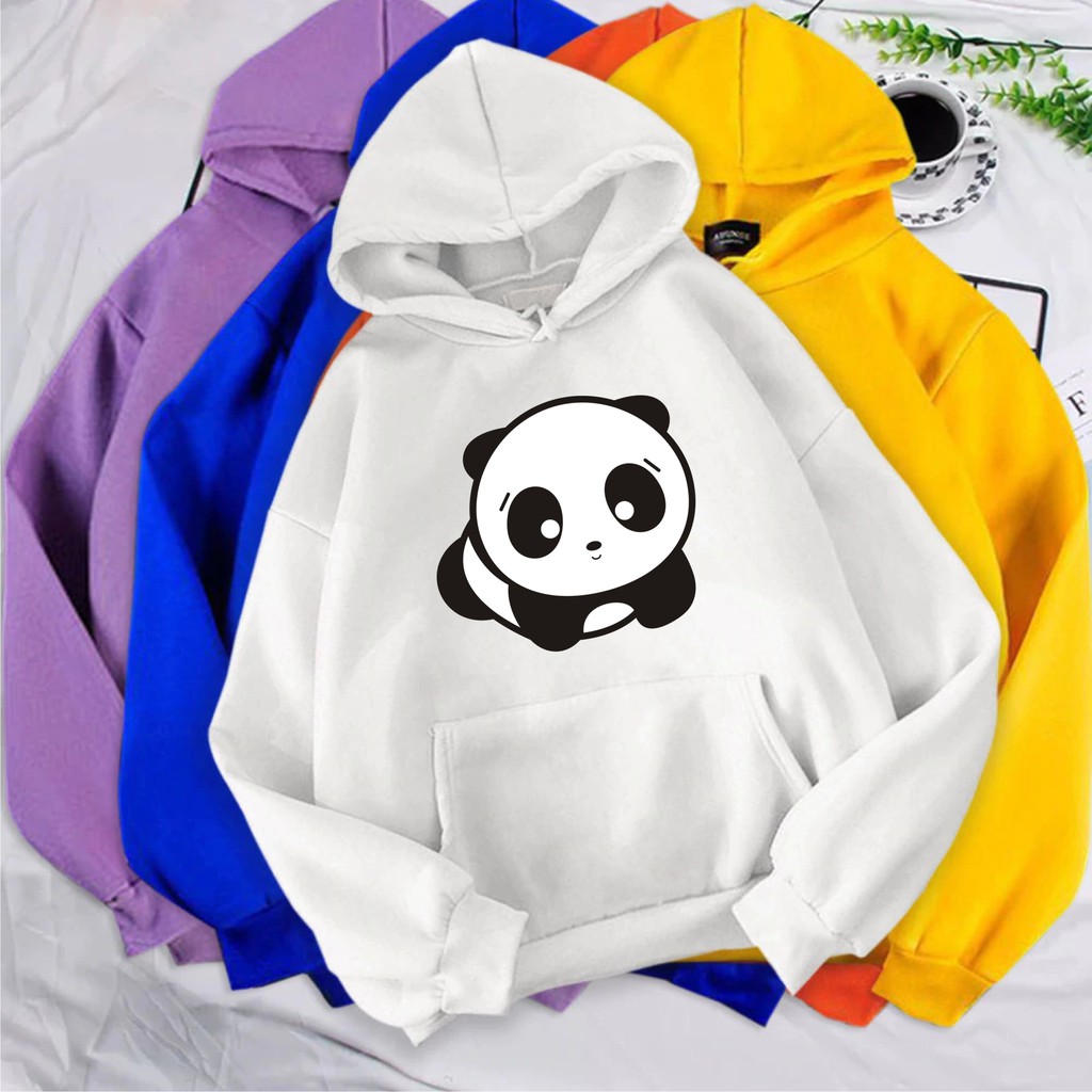 FenishaStore Sweater Hoodie Wanita Kekinian Kantong Depan PANDA BLOK Bisa Bayar Ditempat COD