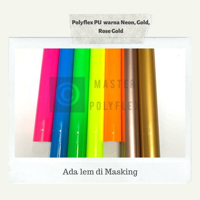 

Polyflex PU Korea Warna Neon, Gold,Silver, Dan Rose Gold Meteran Ada LEM di PET Termurah