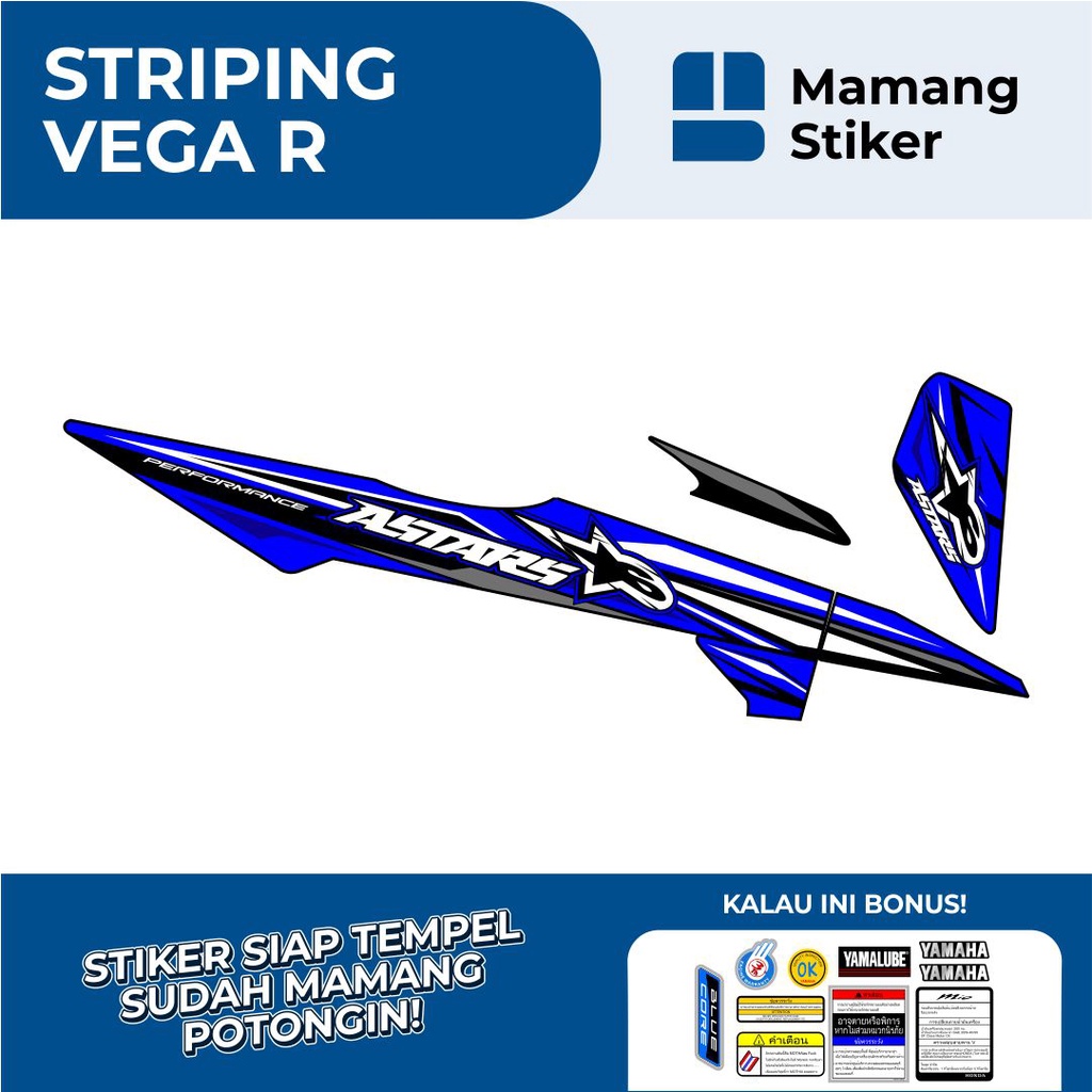 STRIPING VEGA R LAMA VARIASI 18 SPORT ASTARS/STIKER MOTOR HONDA VEGA R LAMA RACING/STICKER VEGA R OR