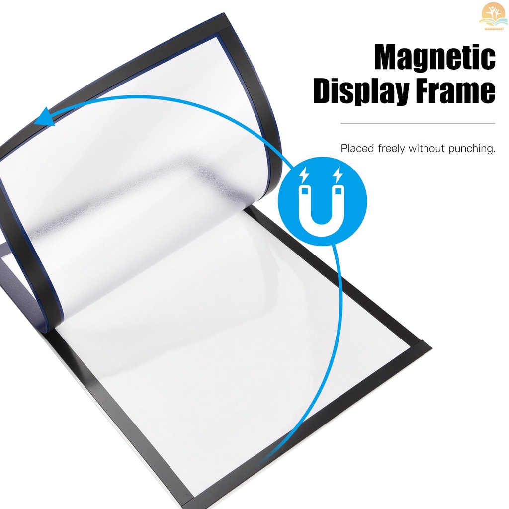 A4 Document Sign Holder Frosted Magnetic File Frame PVC Poster Picture Notice Display Frame for Whiteboard Fridge Cabinet Wall Door