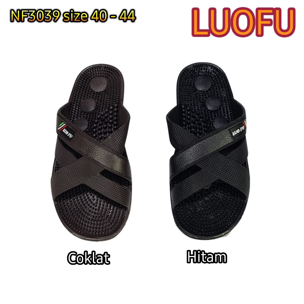 jelly sandal pria selop luofu sendal slop slide karet import cowok NF3039