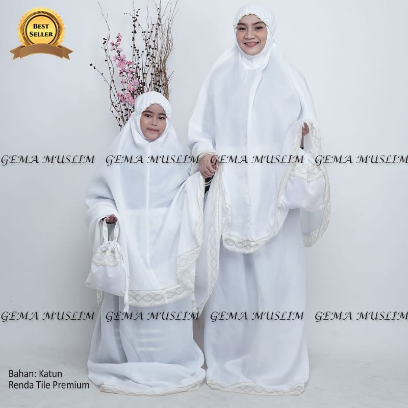 Mukena Couple Ibu Dan Anak Khusus Putih