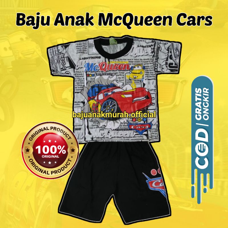 SETELAN BAJU ANAK MCQUEEN CARS ANAK LAKI LAKI PEREMPUAN IMPORT TANGGUNG / KAOS MCQUEEN CARS ANAK MUR