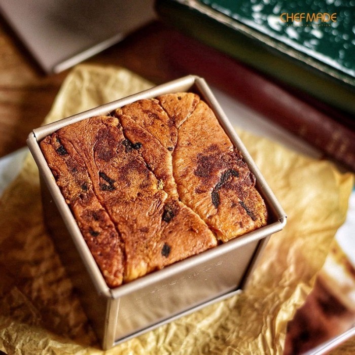 Chefmade WK9317 square loaf pan with cover / loyang roti tawar kotak