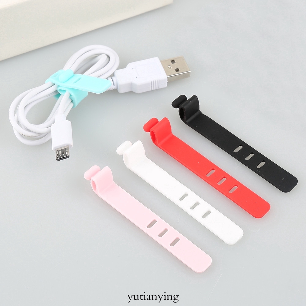 5pcs Cable Winder/Alat Penggulung Kabel Data/Charger/Earphone Bahan Silikon