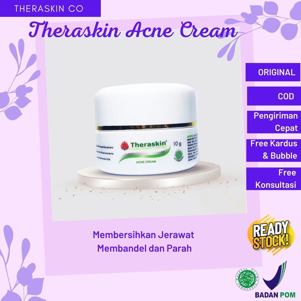 Theraskin Acne Cream / Krim Jerawat Theraskin 10G BPOM Original / Krim Jerawat Teraskin Asli / Thera