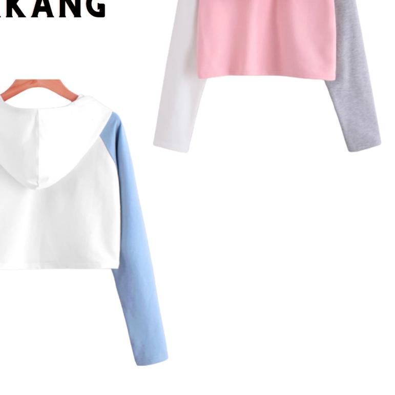 ☼ JBF Baju Setelan Wanita Remaja Sweater Crop Hoodie Cest La Vie Dan Celana Jogger ✾