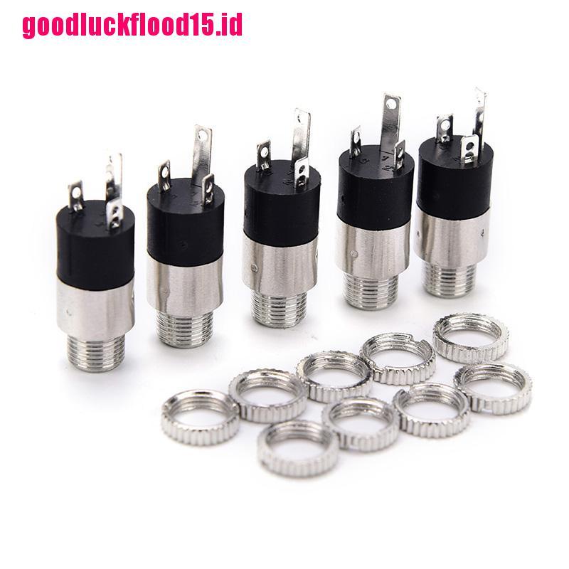 {LUCKID}5PCS PJ392 3.5mm Stereo Female Sockect Jack 3.5 Audio Headphone Connector Silver