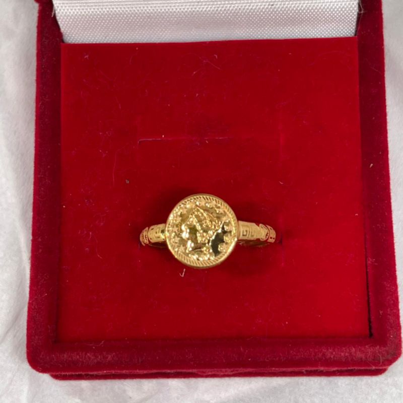 Cincin emas asli kadar 700BS/16k  KOIN PAUL lokal-7