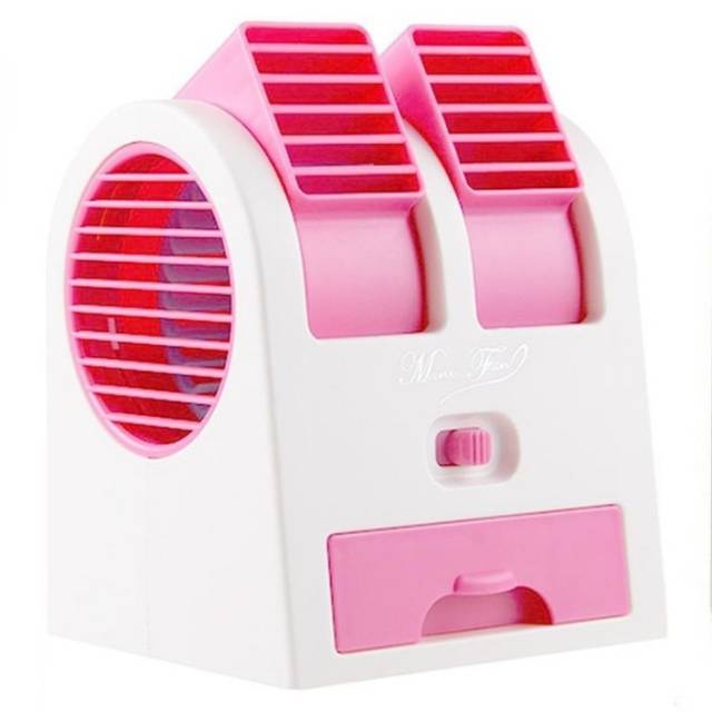 AC Duduk Mini Portable Double Cooler Fan Kipas Angin Aroma Terapi