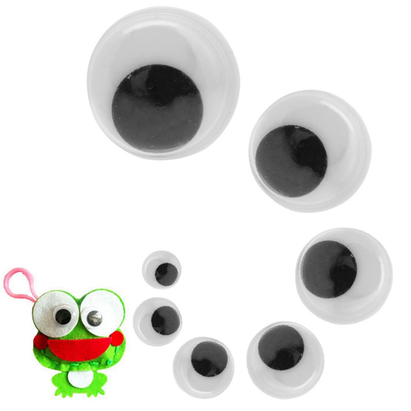 Mary 100PCS Wiggly Wobbly Googly Eyes Self-adhesive Scrapbooking Kerajinan Tangan