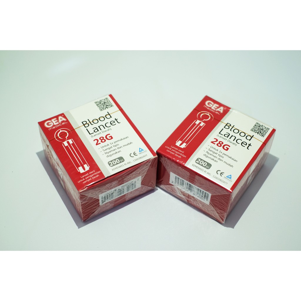 Jarum Blood Lancet 28G GEA isi 200 / Lancet isi 200 pcs GEA / Isi Ulang Lancet 28G 200pcs GEA