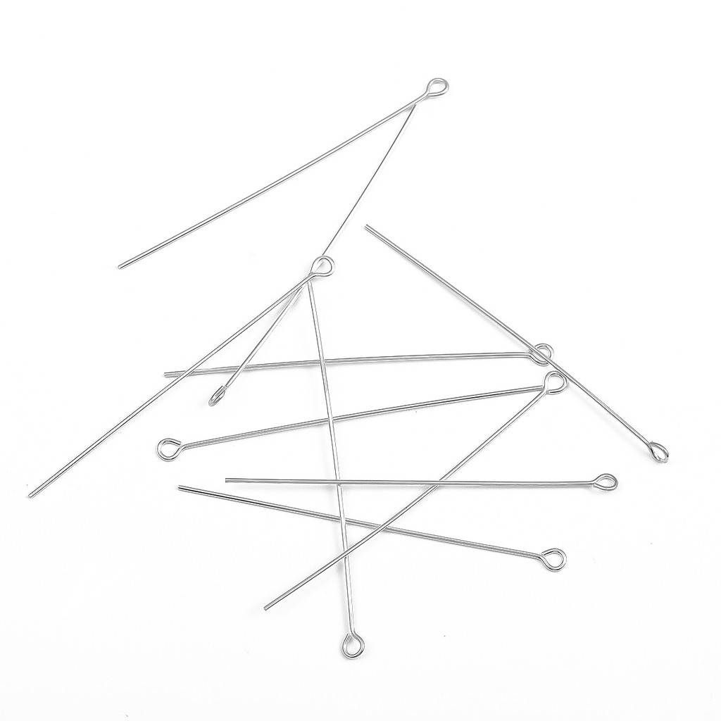 10pcs Pin Eye Headpins 925 Sterling Silver 15 20 25 30 35 40 50mm Untuk Membuat Perhiasan Diy