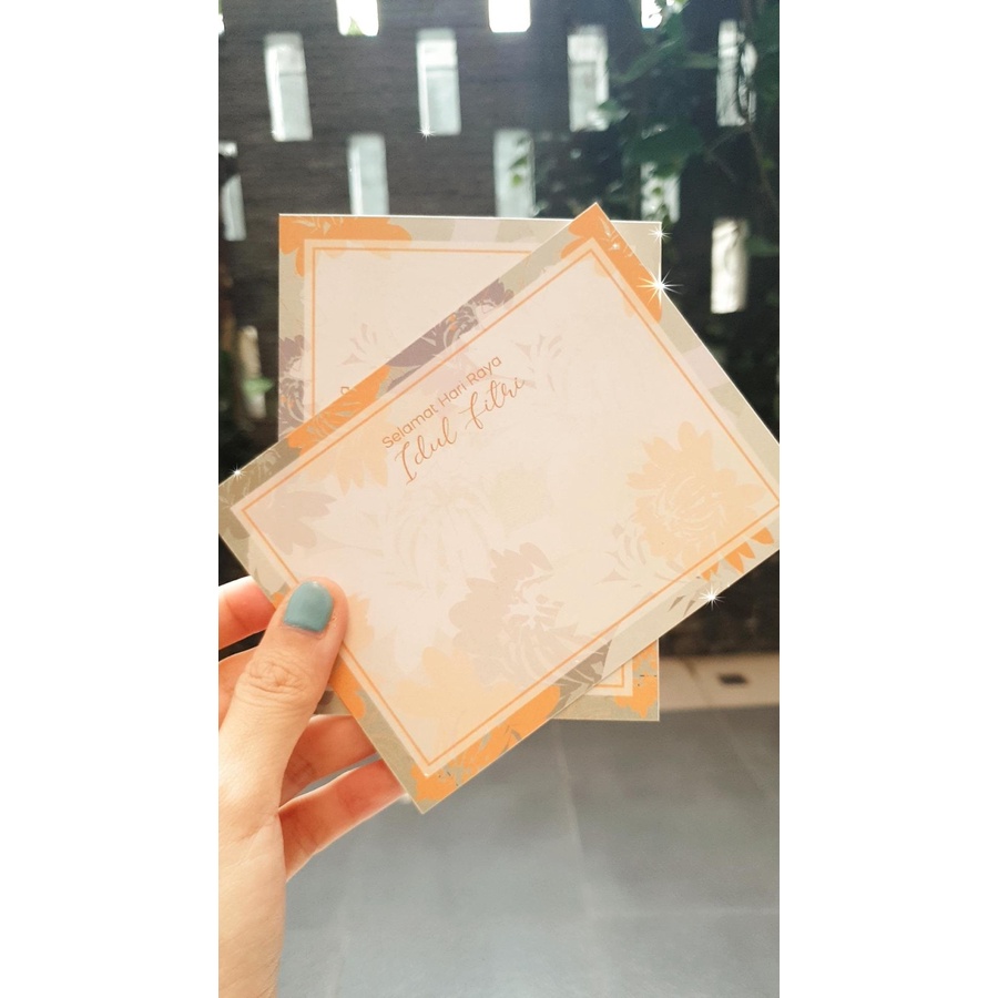 

Kartu Ucapan Lebaran Hari Raya Idul Fitri orange floral