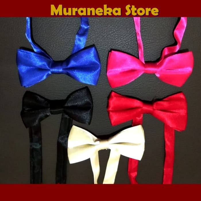 Dasi ANAK Kupu Kupu Bowtie Polos MERAH Pita WEDDING Kupu2 Pesta RED Bridesmaid Balita Anak2 TK Impor