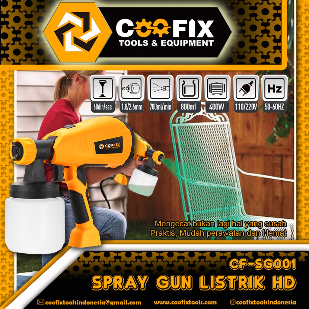 SPRAY GUN LISTRIK ELEKTRIK SEMPROTAN ANGIN CAT HEAVY DUTY COOFIX CF-SG001