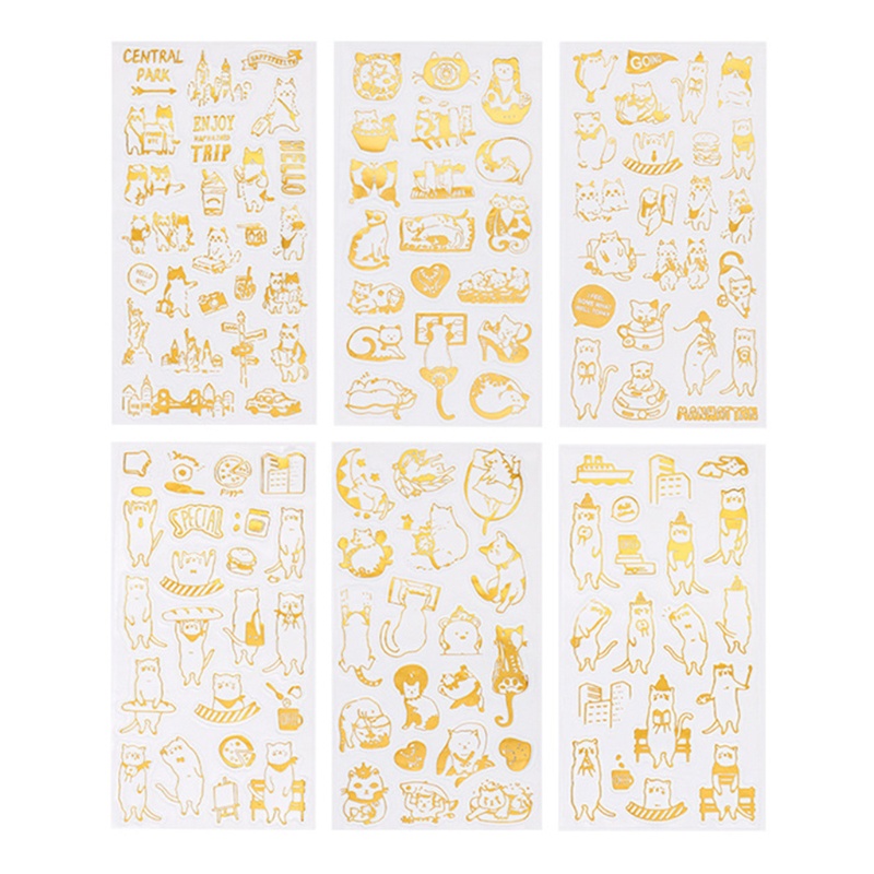 SIY  6Sheets UV Epoxy Resin Filling Material Cute Cats Stickers DIY Crafts Jewelry Making Filler Resin Mold Decorative Lables