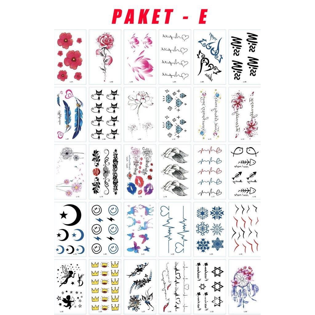 30 Pcs Waterproof Tattoo Stickers Men and Women Couples GLMR3