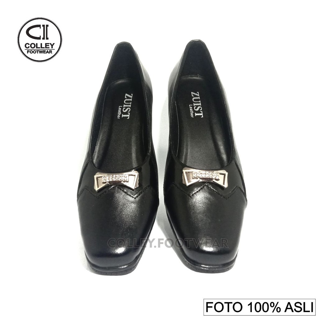 COD - Sepatu Pantofel Wanita 100% Kulit Asli / Ring Pita / Formal / Kerja Kantor / CLY-PTL-030