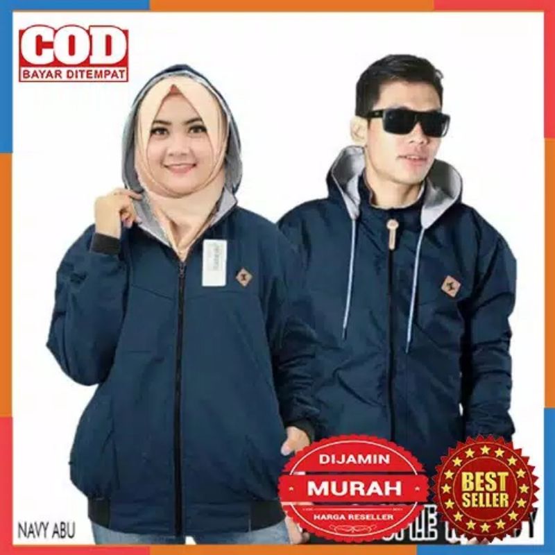 JAKET BOLAK BALIK 2IN1 PRIA/JAKET BB/JAKET PARASUT/JAKET WANITA/JAKET MOTOR/JAKET COWO  XS---XXL C0D