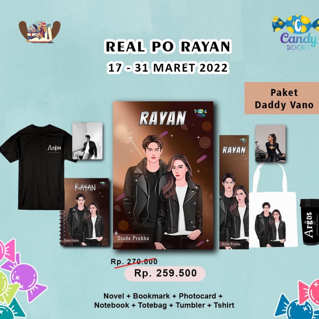 Preorder Novel PO Rayan karya Dinda Prabha-PAKET DADDY VANO