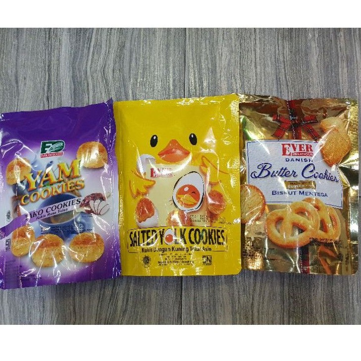 

Ever Delicious Danish BUTTER COOKIES biskuit / YAM TARO / SALTED YOLK COOKIES 150gr