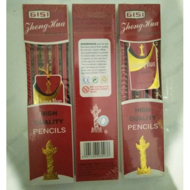 

pencil 2b zhong hua asli non toxic tidak beracun
