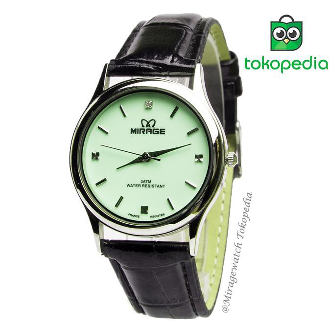 Jam tangan mirage kulit wanita Glow in the dark LL series - Hijau A