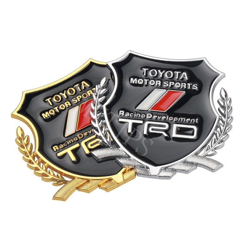 2pcs Stiker Logo Toyota TRD 3D Bahan Metal Untuk Mobil Calya Razie Yaris Wish Corolla Cross Avanza Rush Kijiang Innova