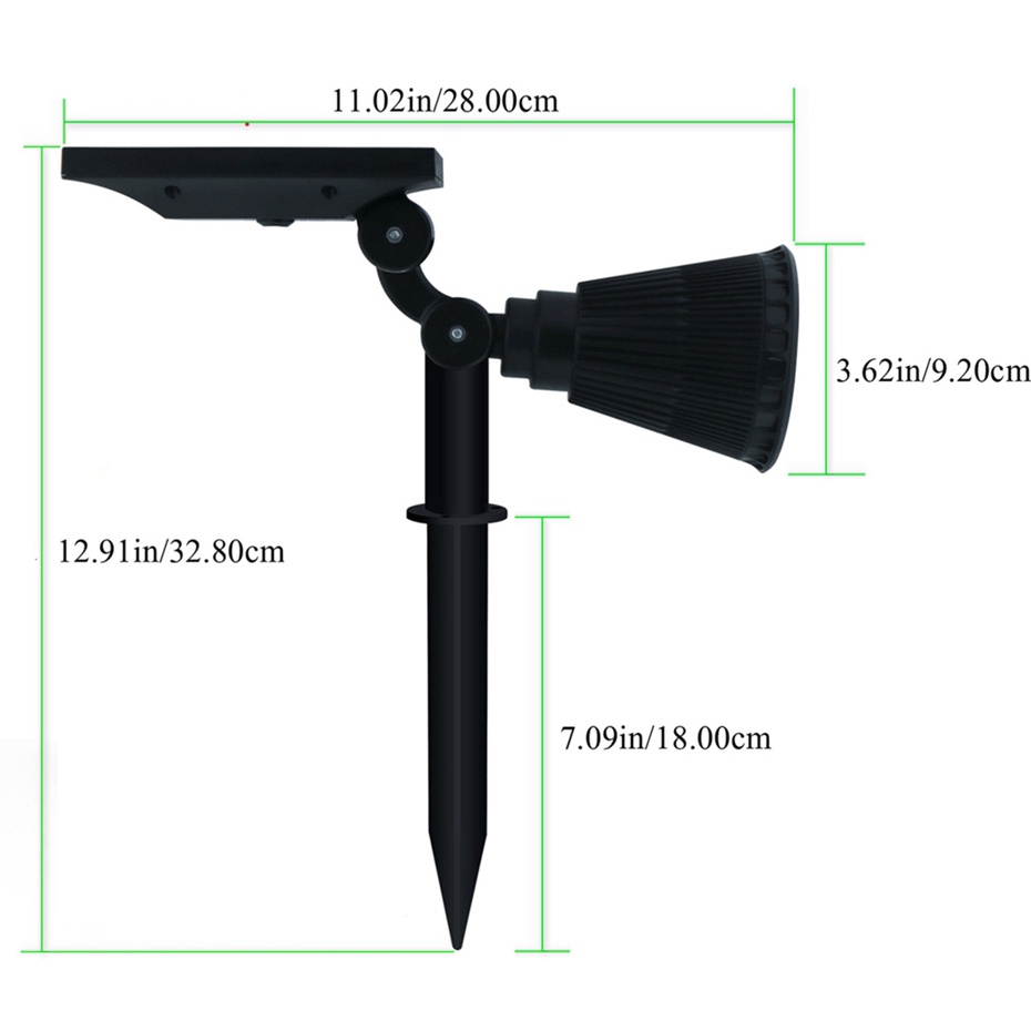 Lampu LED Taman Energi Solar Panel 4 - Lampu Sorot Dinding LED