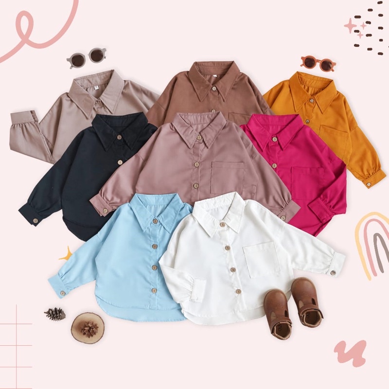 NICOLE BASIC OVERSIZED SHIRT Kemeja Anak Polos