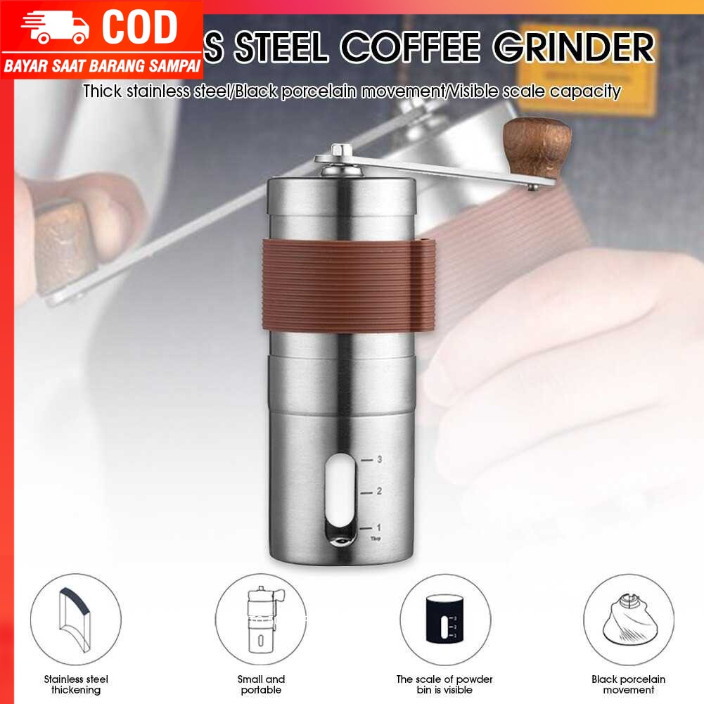 (100% BARANG ORI) ALOCS Alat Penggiling Biji Kopi Manual Coffee Grinder - ZX-165