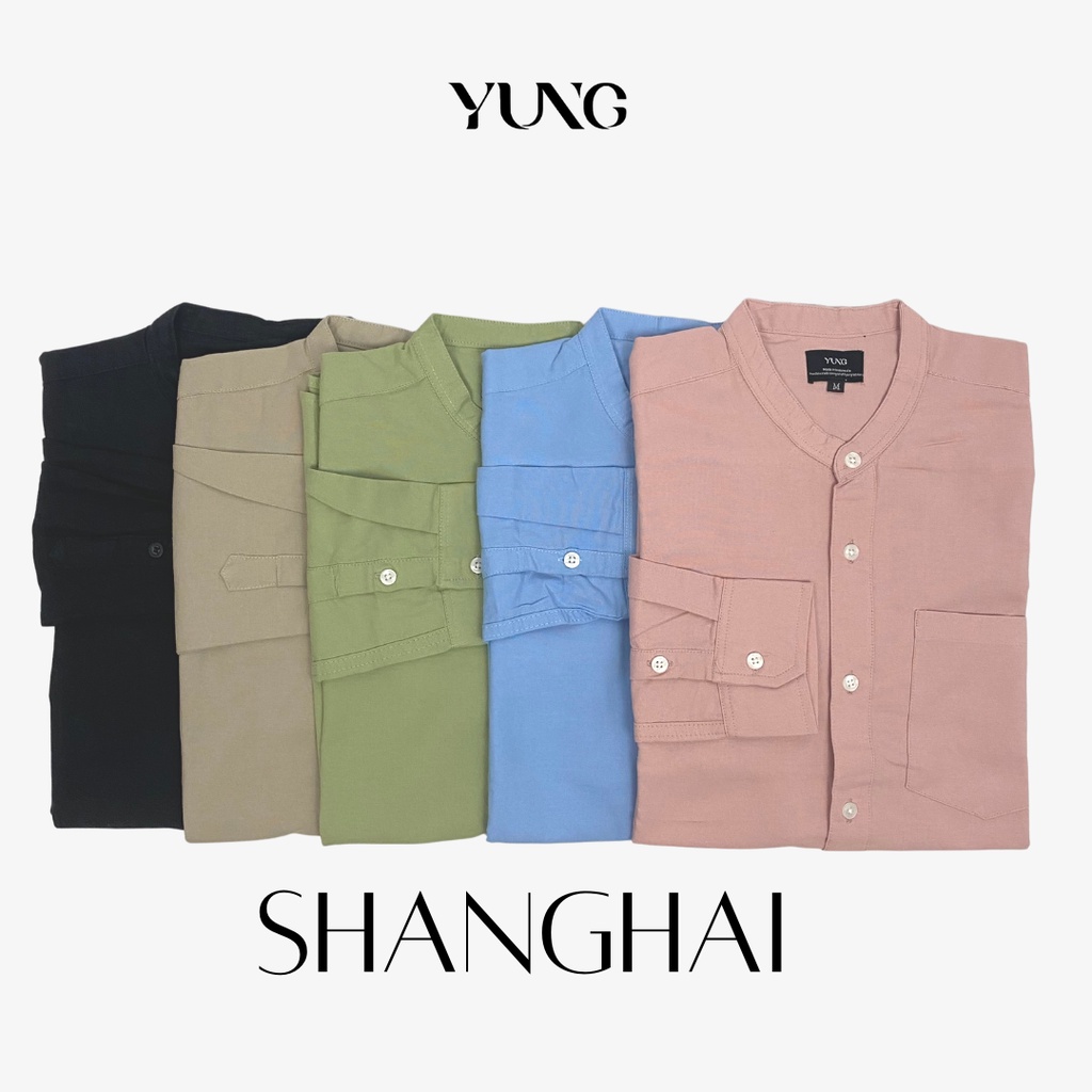 YUNG Kemeja Shanghai / Semi Koko Pria Slimfit