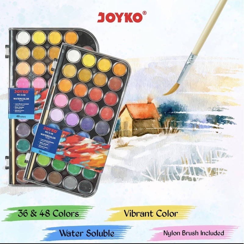 

Joyko Wc 3 48 Warna Cake Watercolor Set Cat Air WC-3-48