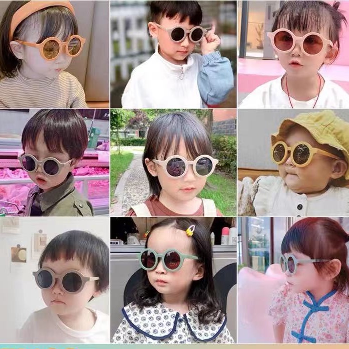 Kacamata bulat anak fashion perlindungan UV kacamata bayi lucu