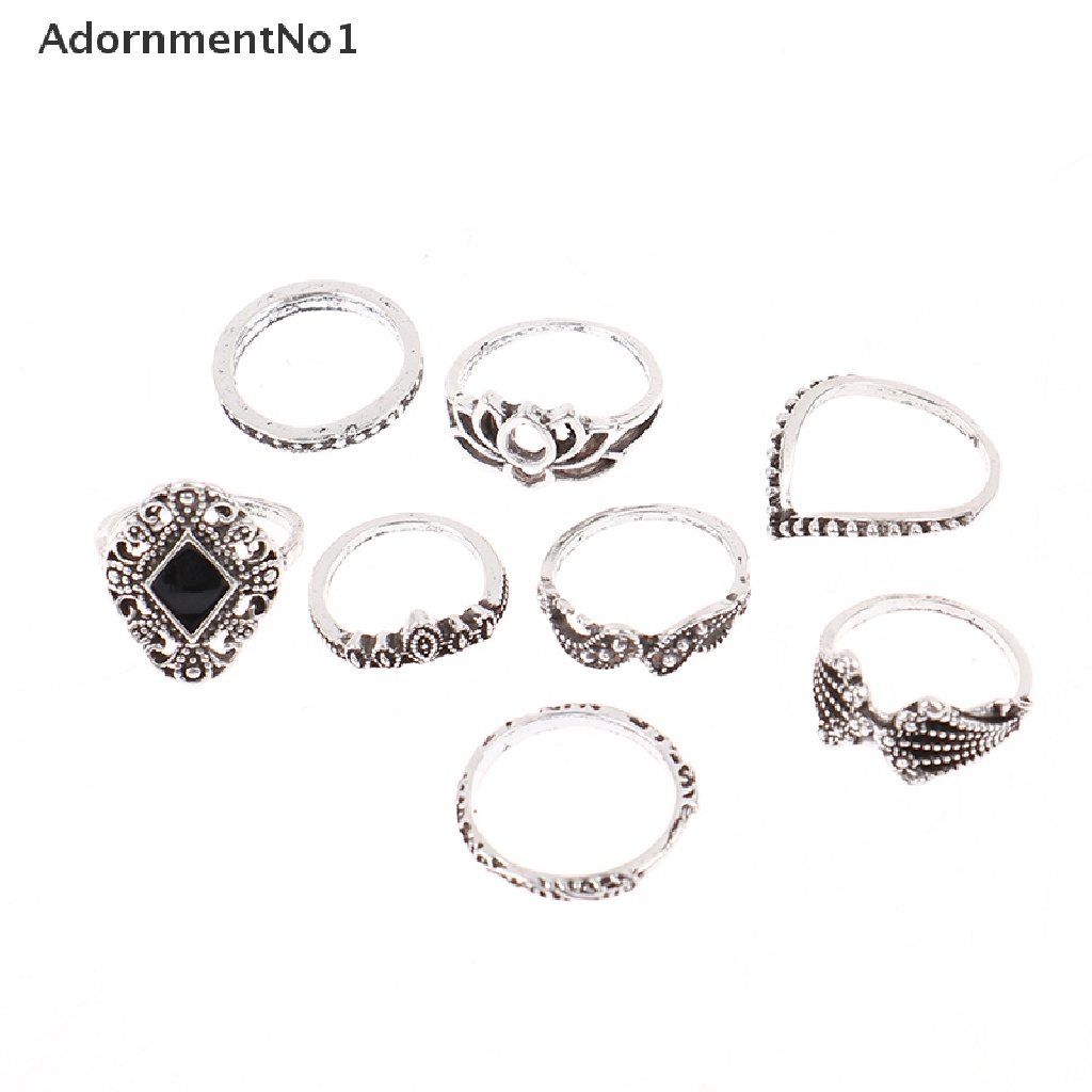 (AdornmentNo1) 15pcs / set Cincin Gaya Punk Gothic Vintage Untuk Pria / Wanita