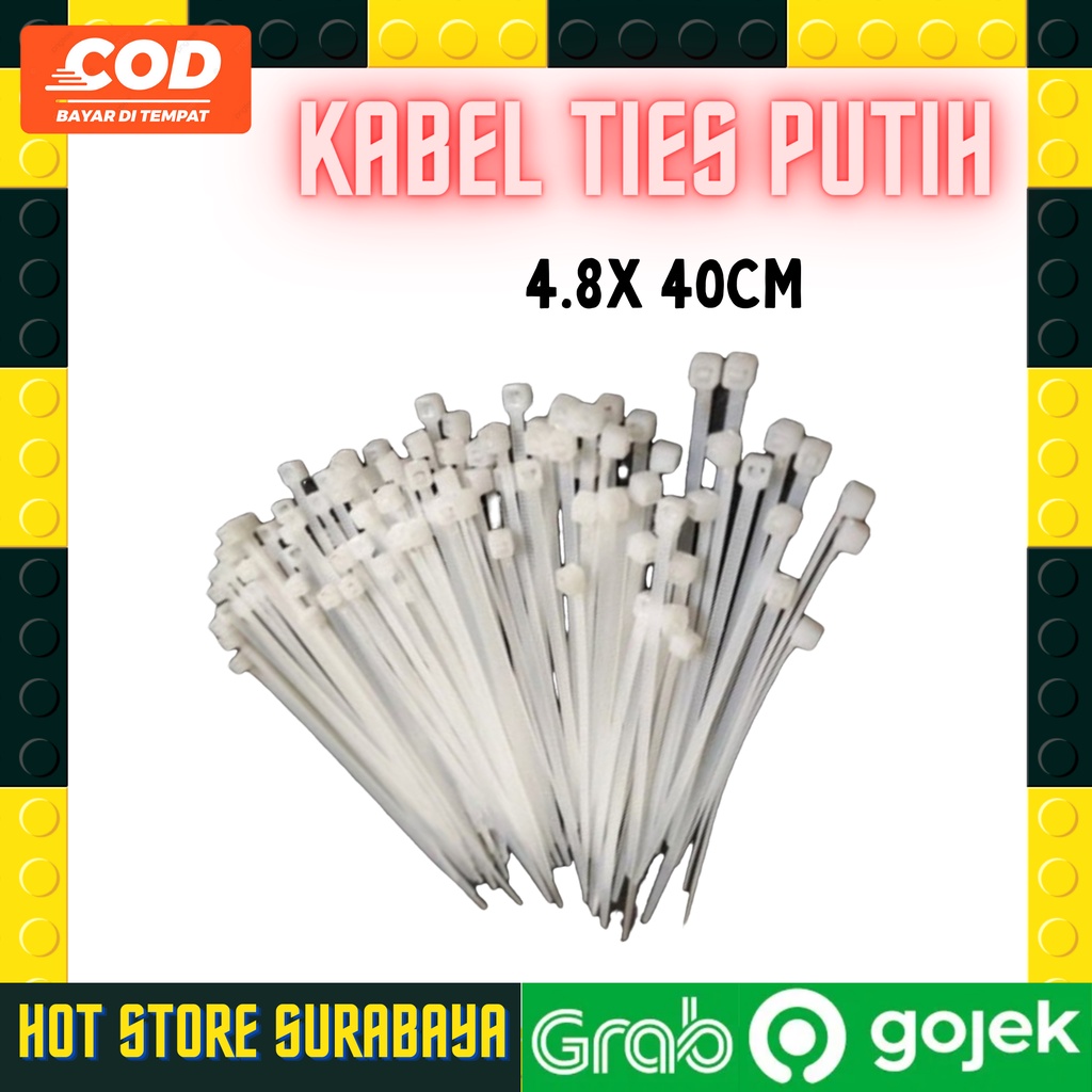 Kabel Tis Cable 4.8 x 40 cm Ties Kabel Ties Putih