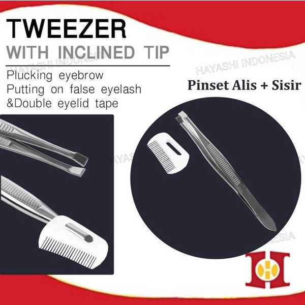 Pinset Cabut Rambut Alis Pasang Bulu Mata Eyebrow Tweezer Stainless