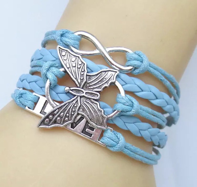 Gelang kulit import wanita fashion aksesoris A21 butterfly